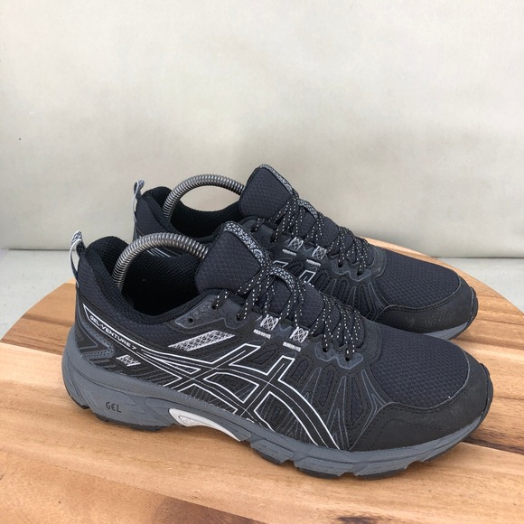 Asics Shoes - Asics Gel Venture 7 Womens Trail Running Shoes Black Grey Size 10 Hiking Outdoor